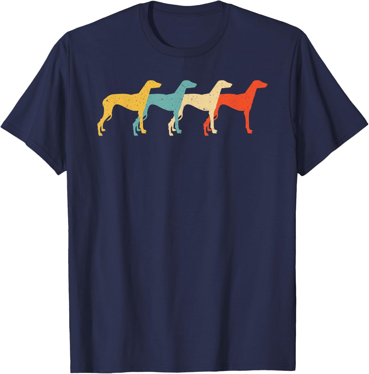 Greyhound Vintage Retro Dog Pet Racer Lover 60s 70s Gift Men Women Girls Kids T-Shirt - T-Shirt | Navy