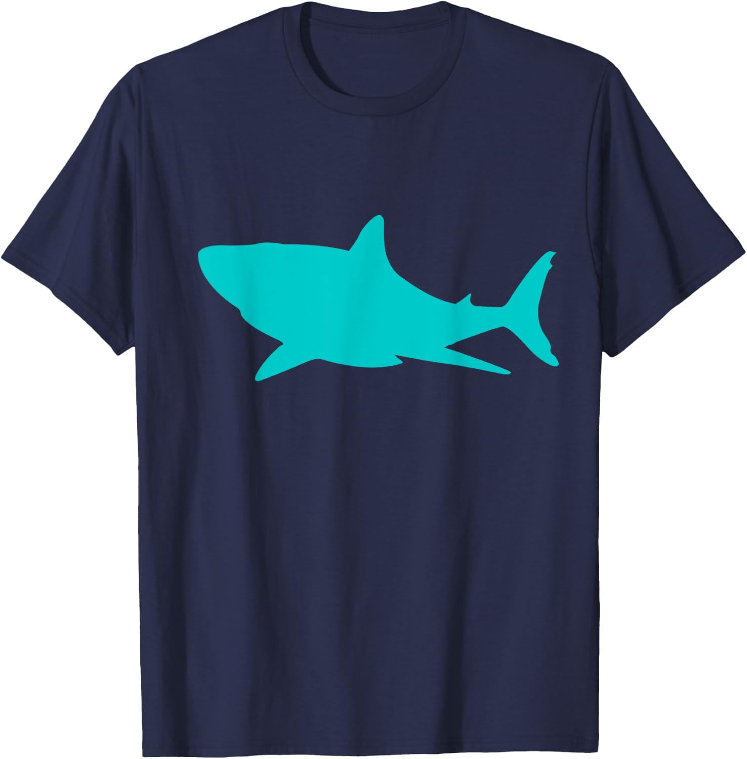 Teal Shark Lover Marine Graphic T-Shirt - T-Shirt | Navy