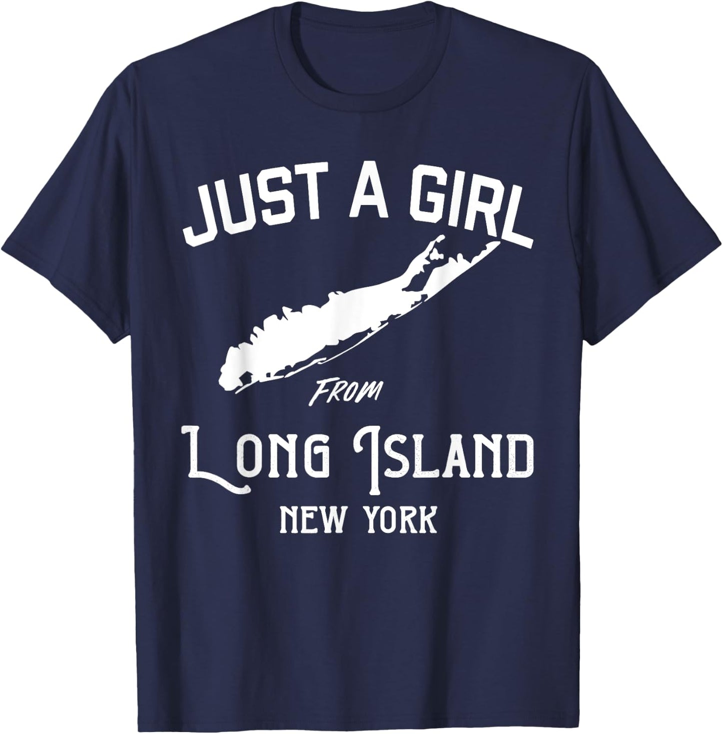 Long Island New York Souvenir , Girl, Wife Map T-Shirt - T-Shirt | Navy