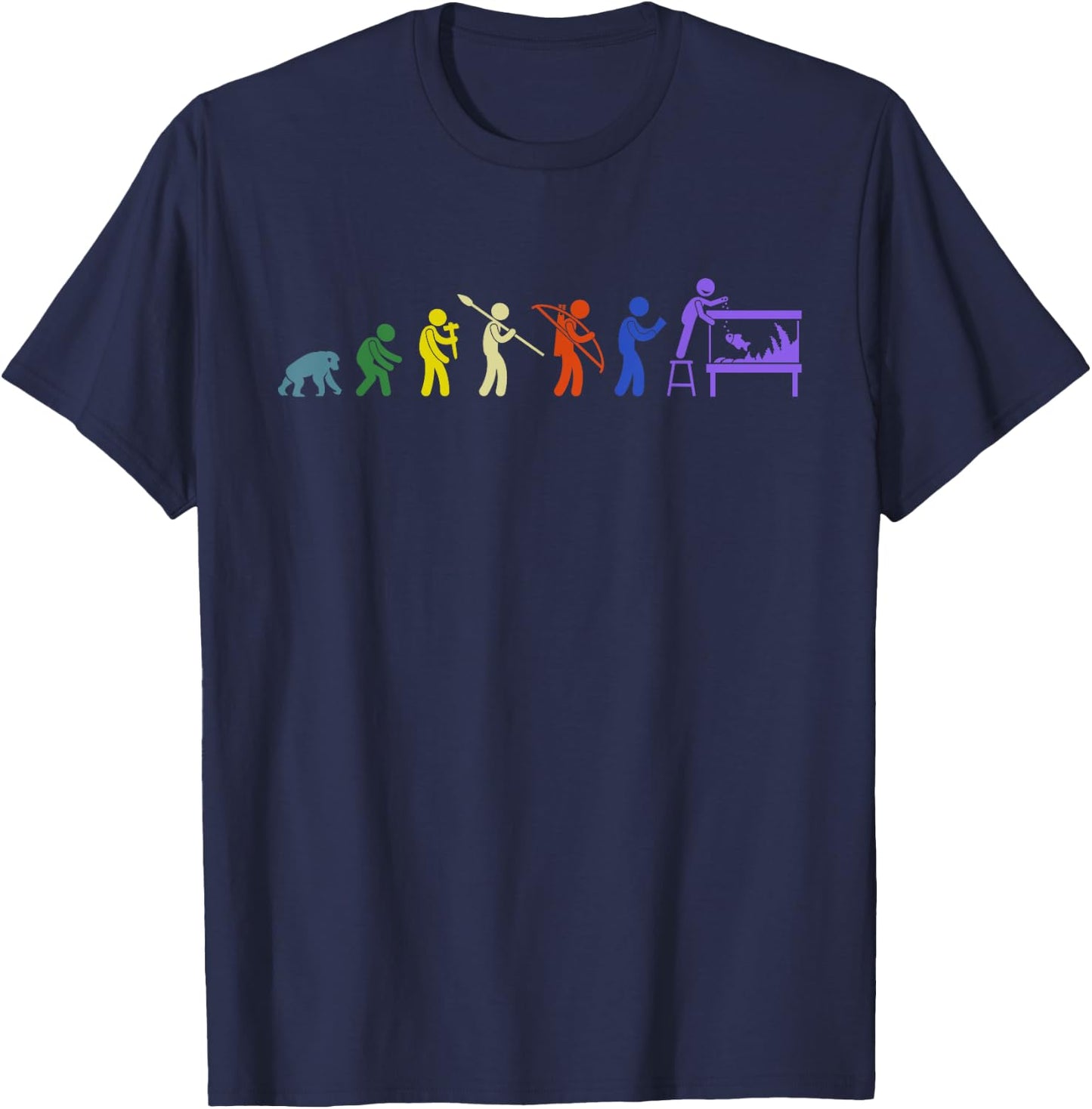 Aquarium Evolution - Fish Keeper Fishkeeping Aquascaper T-Shirt - T-Shirt | Navy