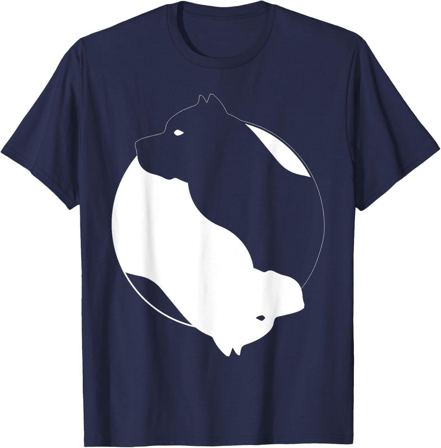 Yin Yang Pitbull Funny Pittie Symbol Zen Meditation T-Shirt - T-Shirt | Navy
