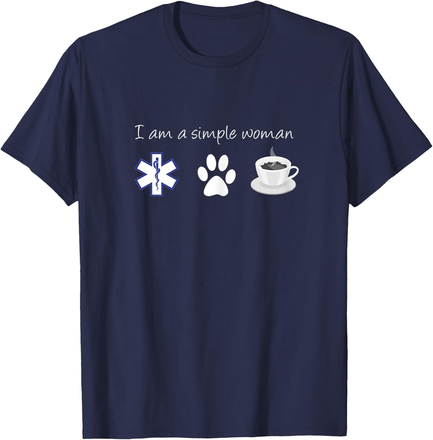 EMT Dogs Coffee Shirt Dog Lover EMT Coffee Lover Gift T-Shirt - T-Shirt | Navy