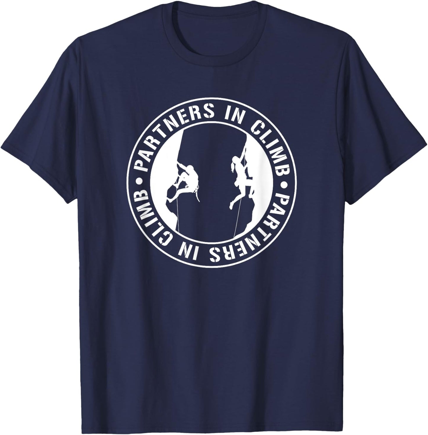 Partners in Climb - Couple Rock Climbing Boulder T-Shirt - T-Shirt | Navy