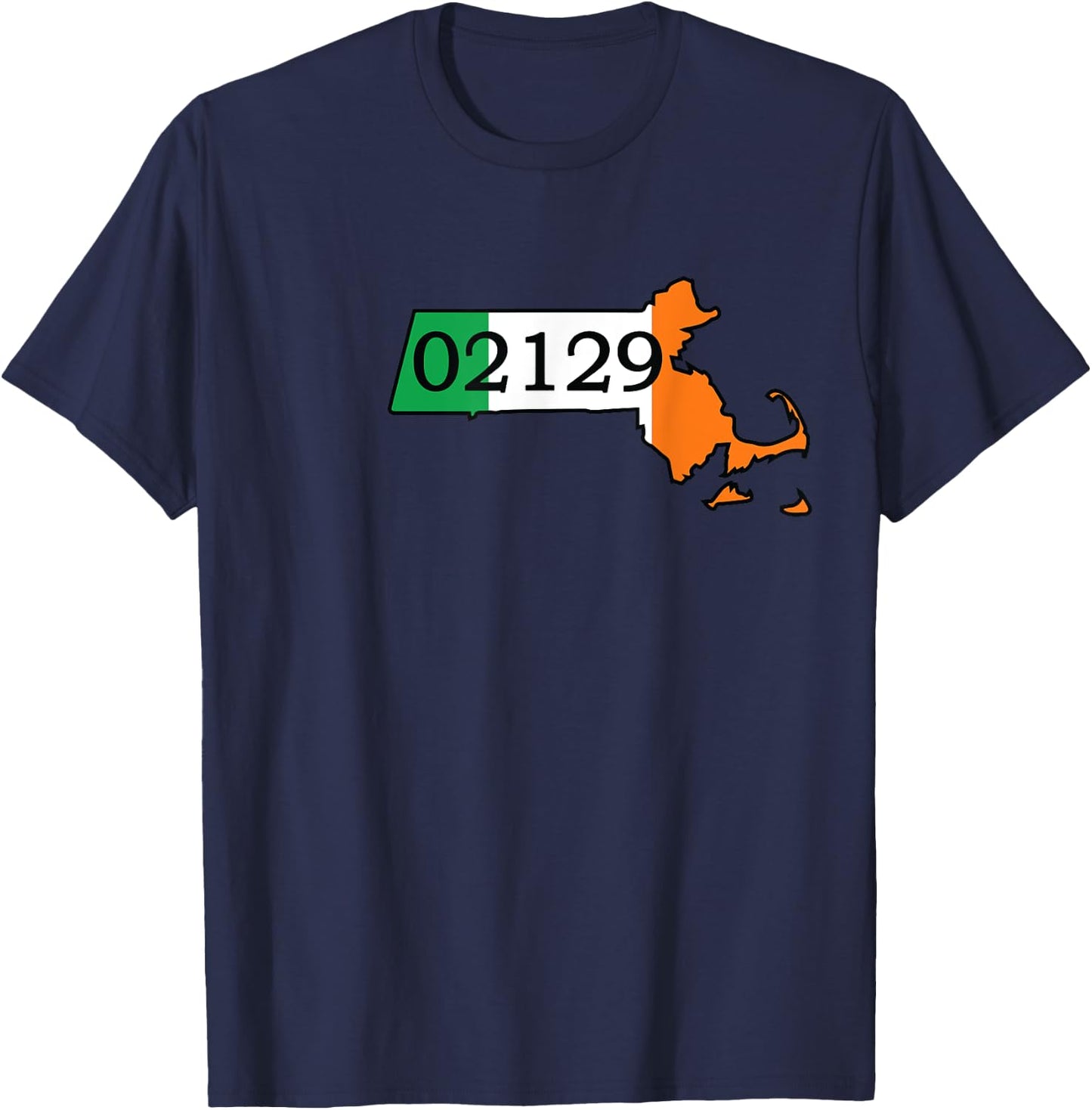 Charlestown 02129 Irish Flag T-Shirt - T-Shirt | Navy