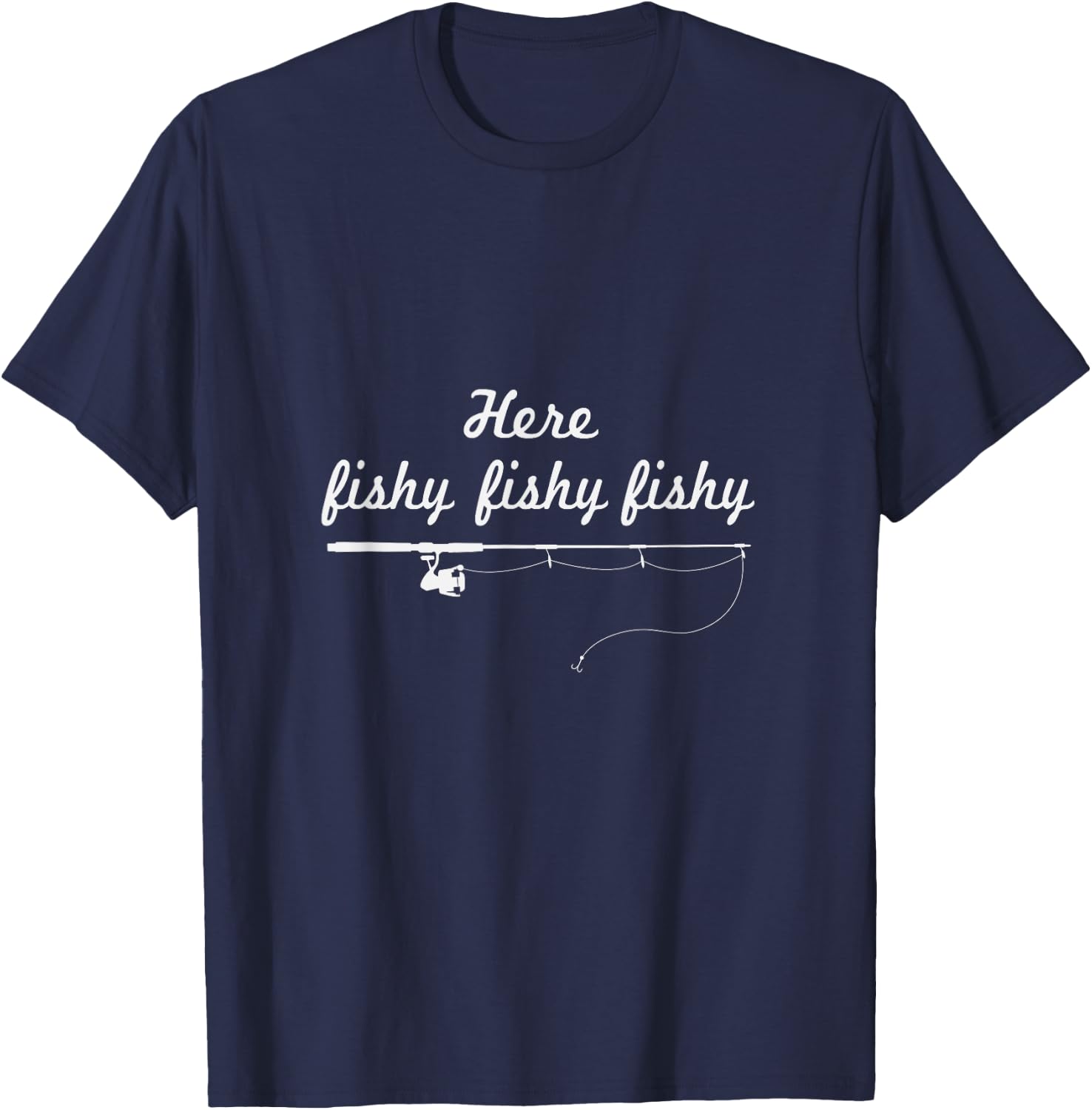 Here Fishy Outdoors Fishing T-Shirt - T-Shirt | Navy