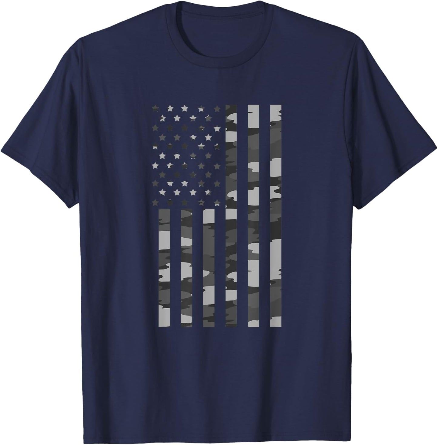 American Flag Camouflage Cool Camo Military Patriot Gift Kids Men T-Shirt - T-Shirt | Navy