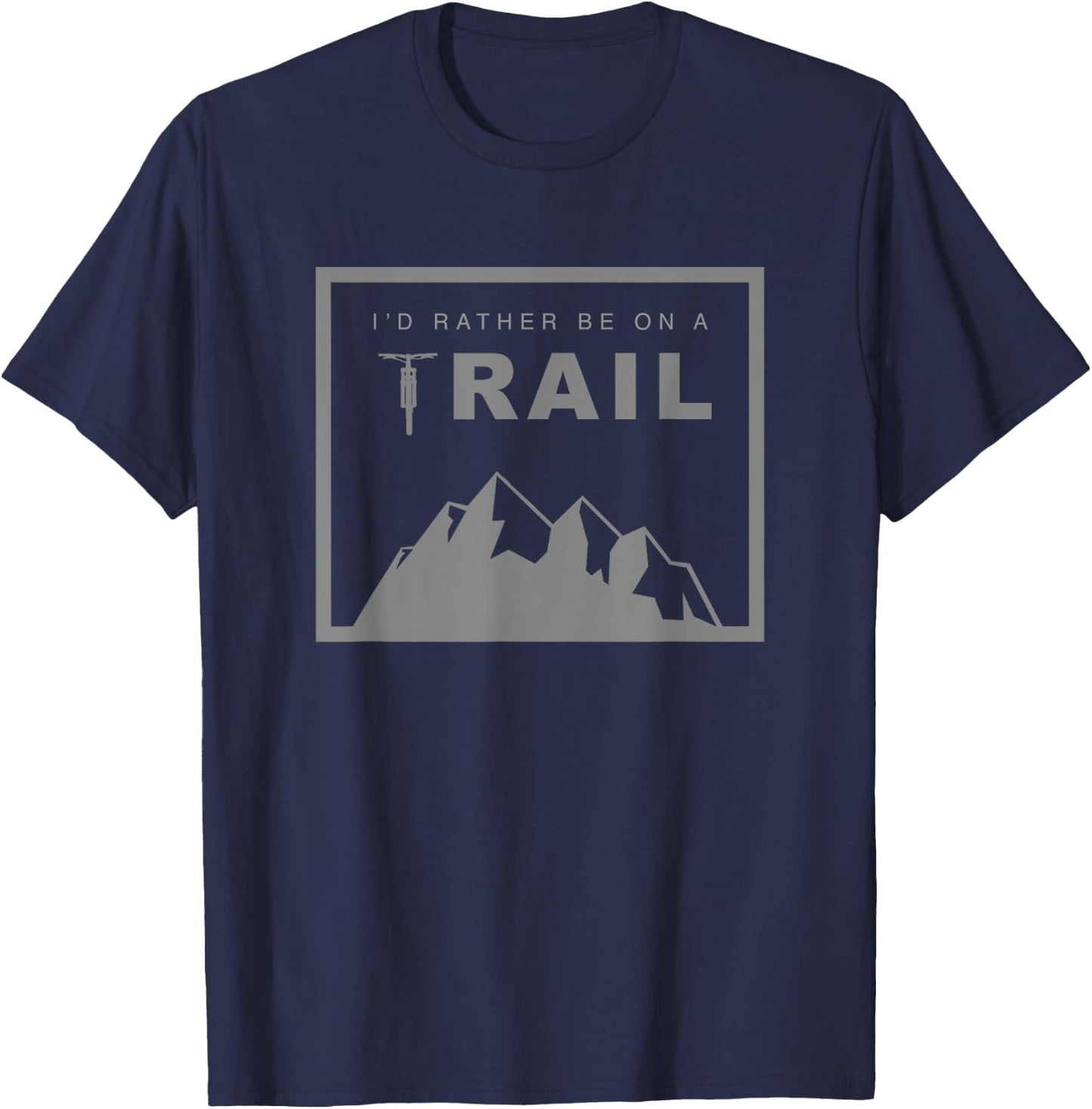 I'd Rather Be On A Trail MTB Mountain Bike T-Shirt - T-Shirt | Navy