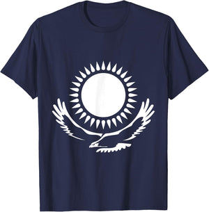 Republic of Kazakhstan Kazakhstan Kazakh Flag Horse T-Shirt - T-Shirt | Navy