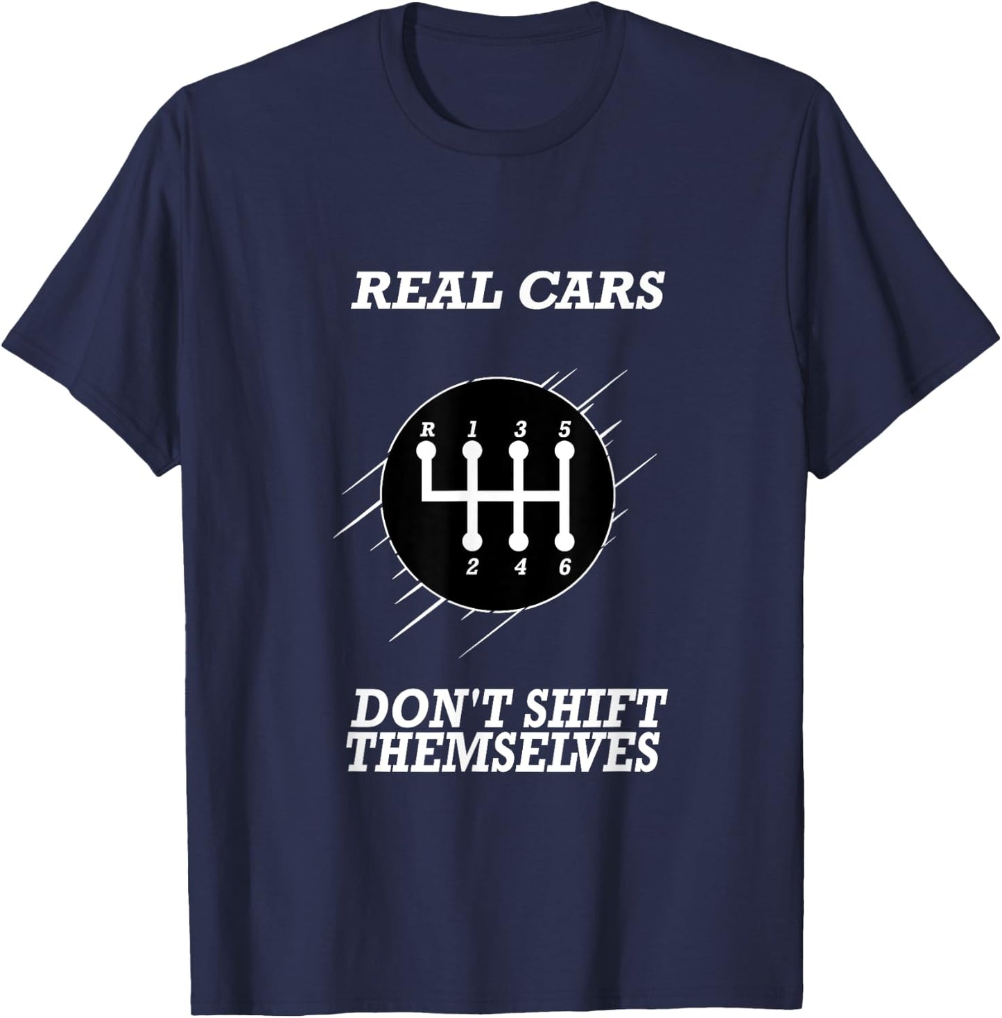 6 Speed Manual Transmission Shift Pattern T-Shirt - T-Shirt | Navy