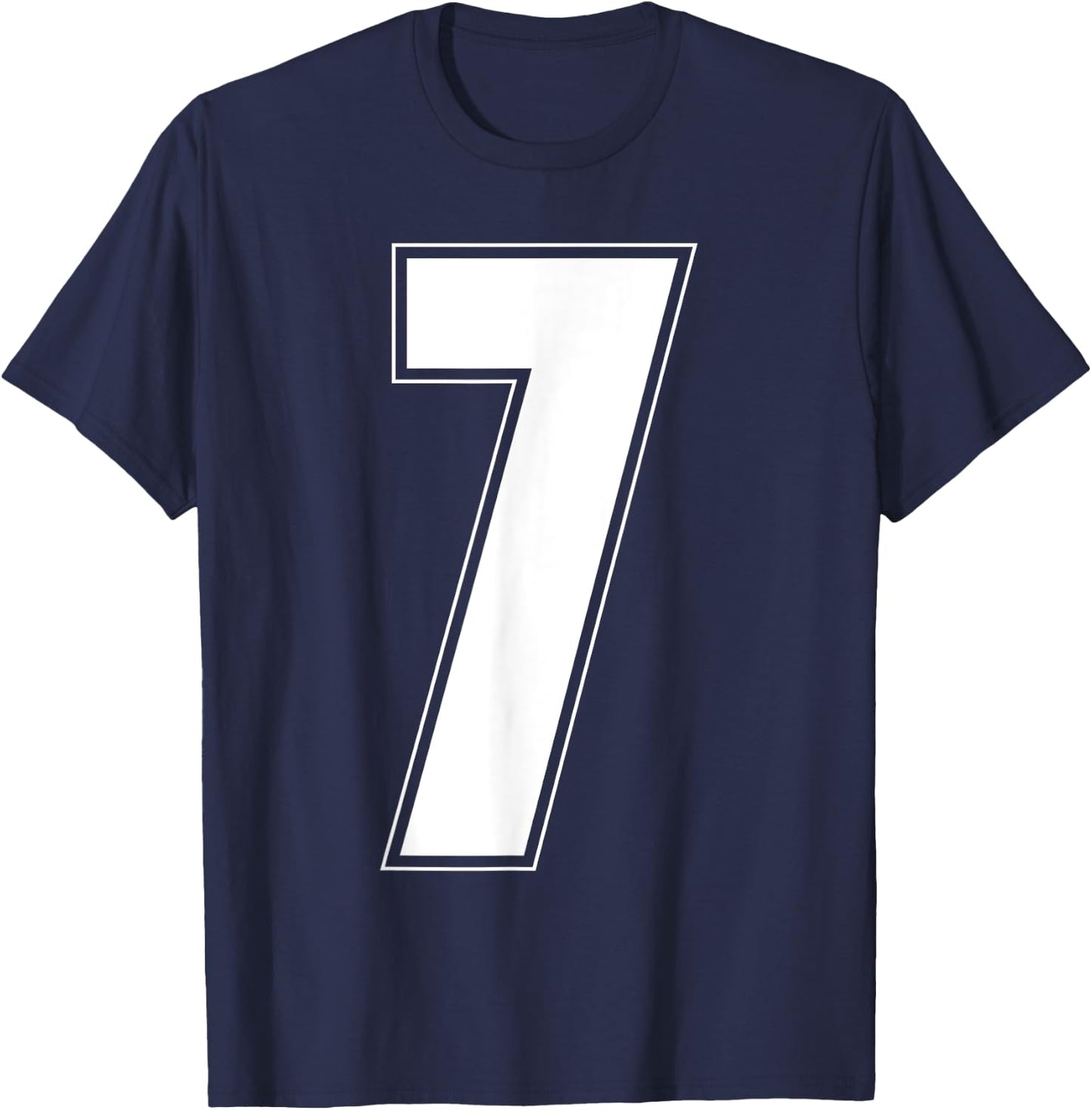 Halloween Group Costume #7 Sports Jersey Number 7 T-Shirt - T-Shirt | Navy