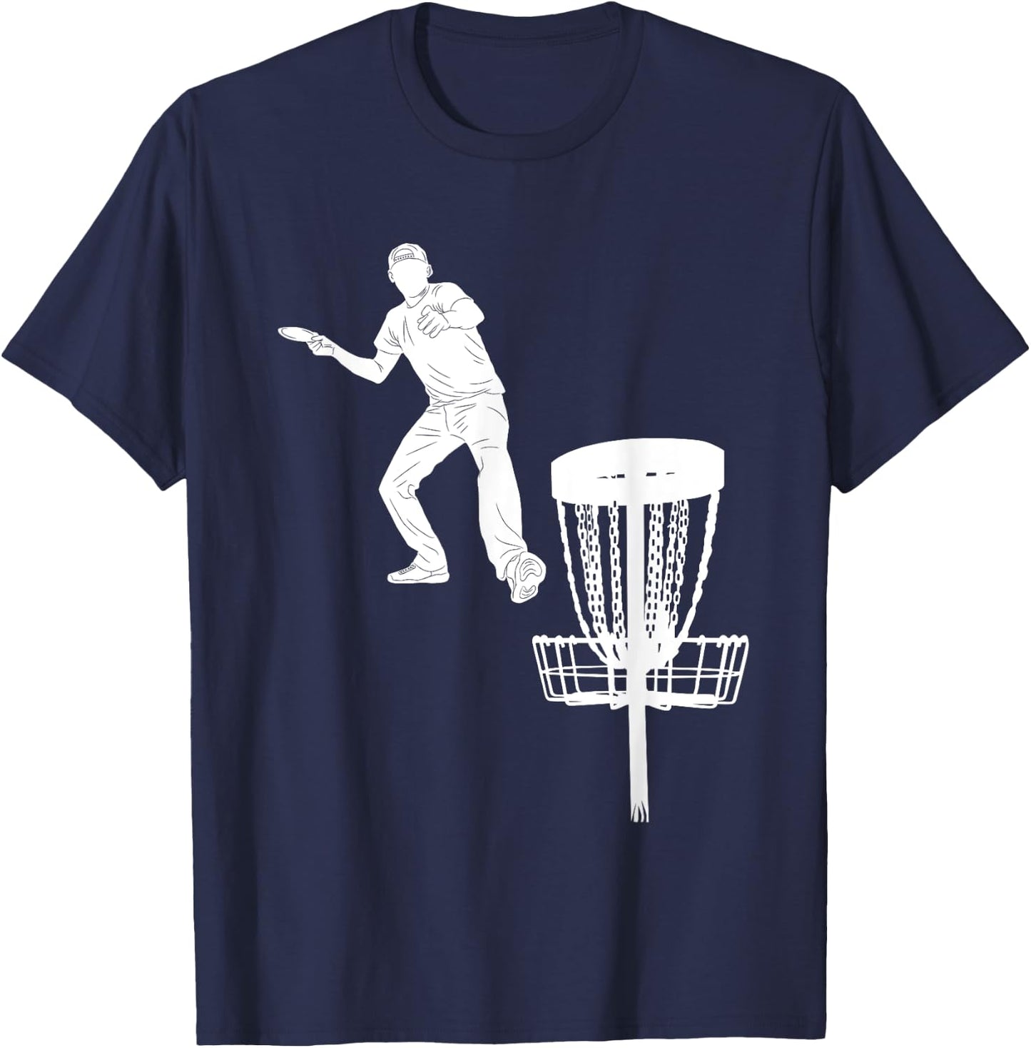 Silhouette American Disc Golf Player Frolf Targeting T-Shirt - T-Shirt | Navy