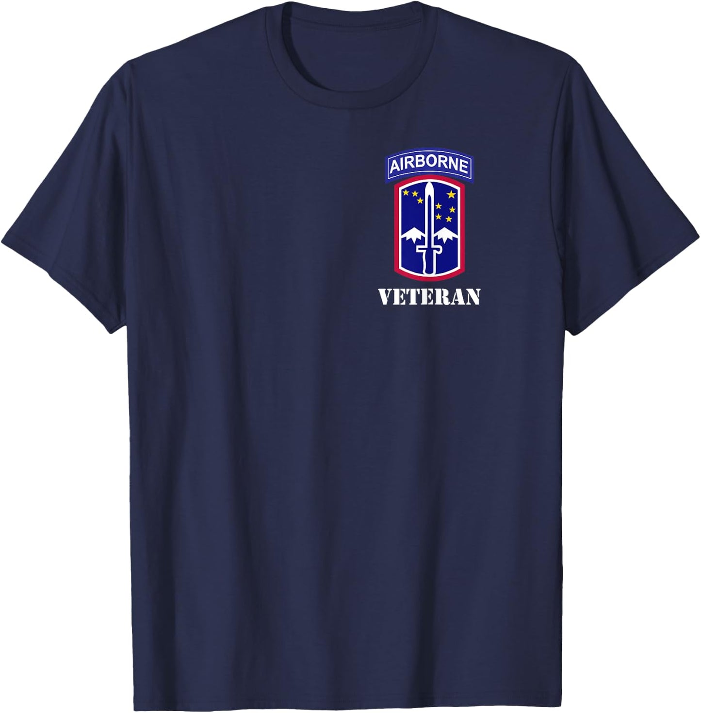 172nd Infantry Patch - Airborne Tab White Veteran chest T-Shirt - T-Shirt | Navy