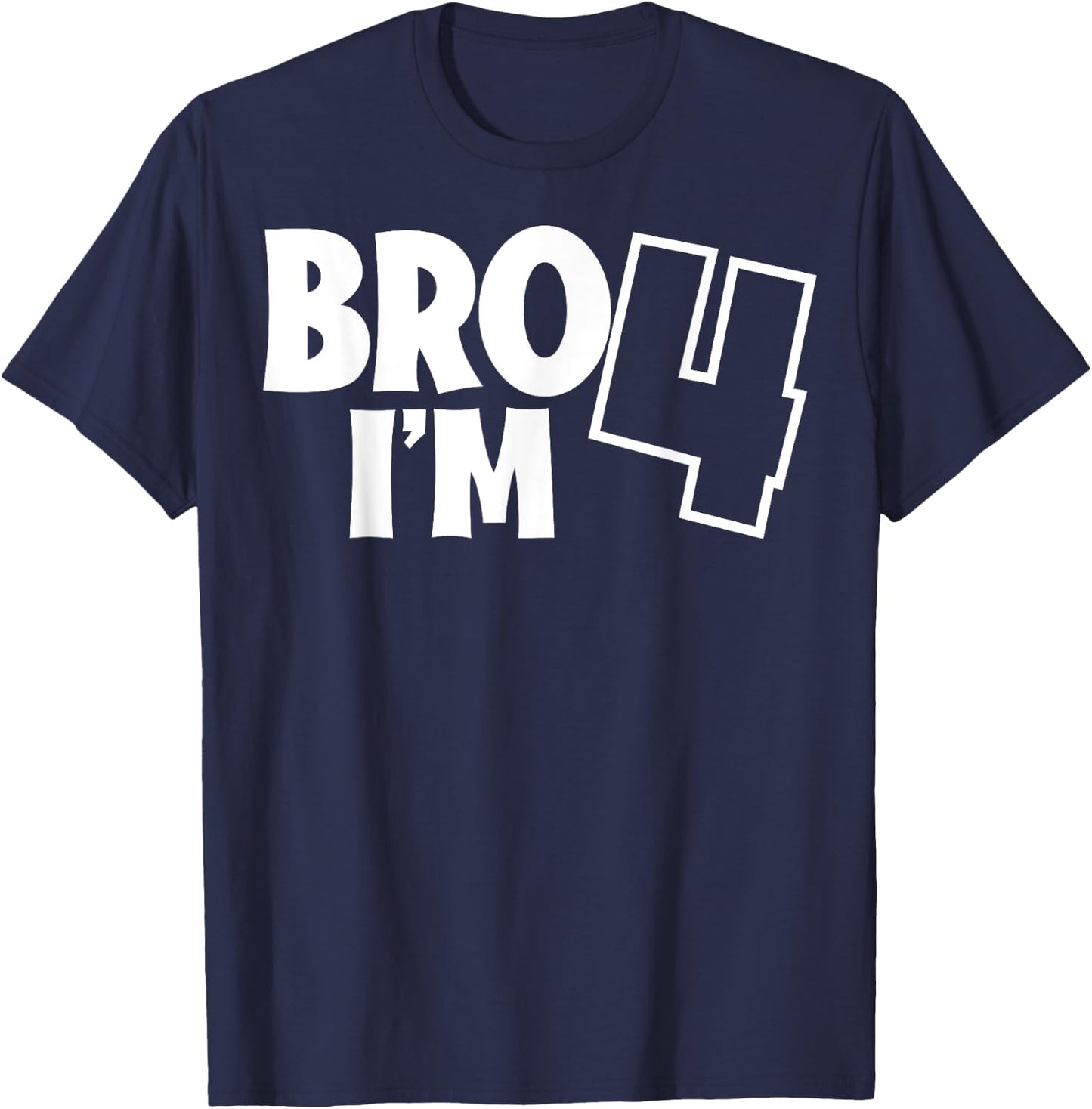 Girls and Boys - Bro, It´s My 4th Birthday - I´m Four T-Shirt - T-Shirt | Navy