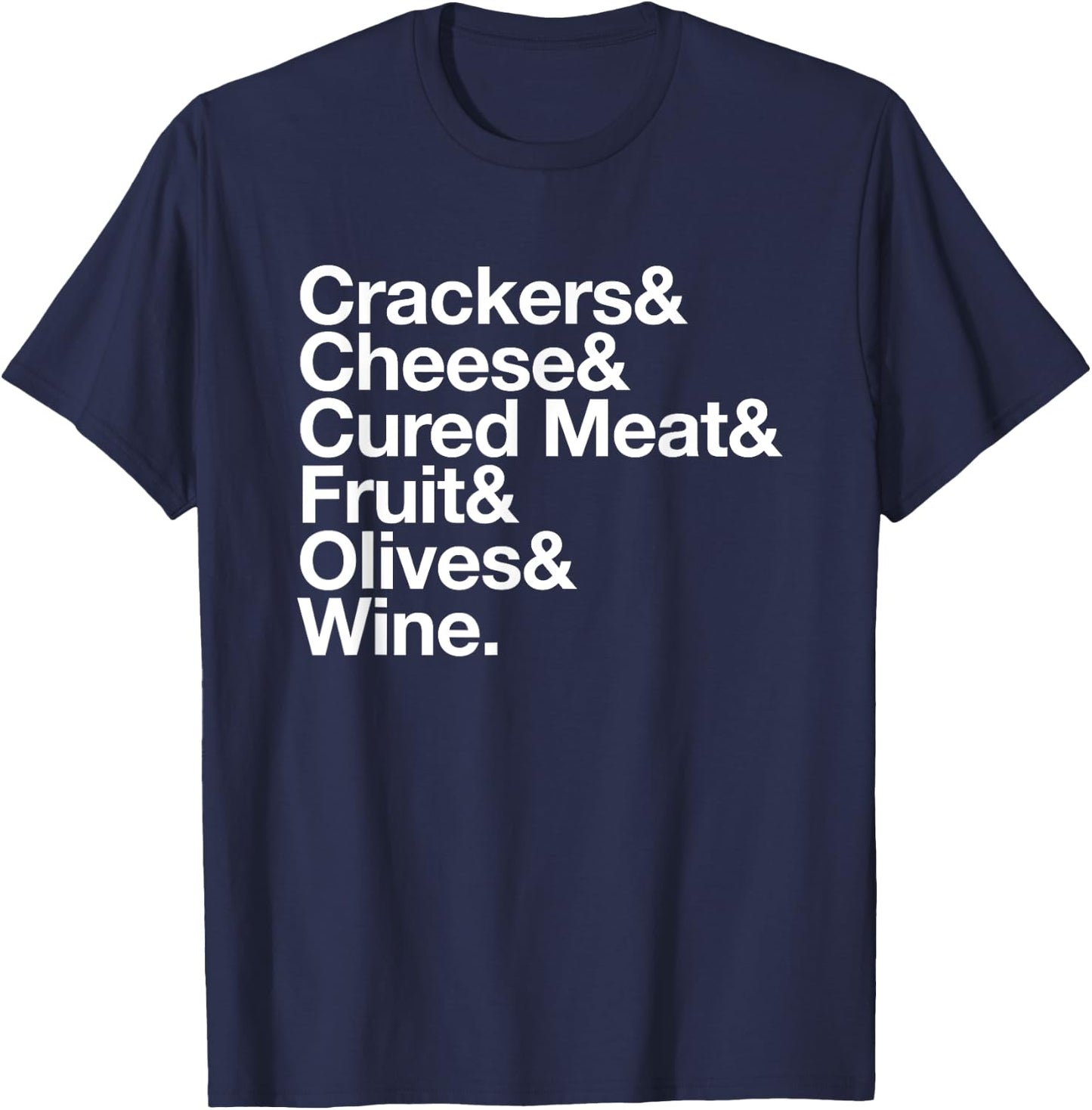 Charcuterie Board Shirt Cheese Lover Foodie Ampersand List T-Shirt - T-Shirt | Navy