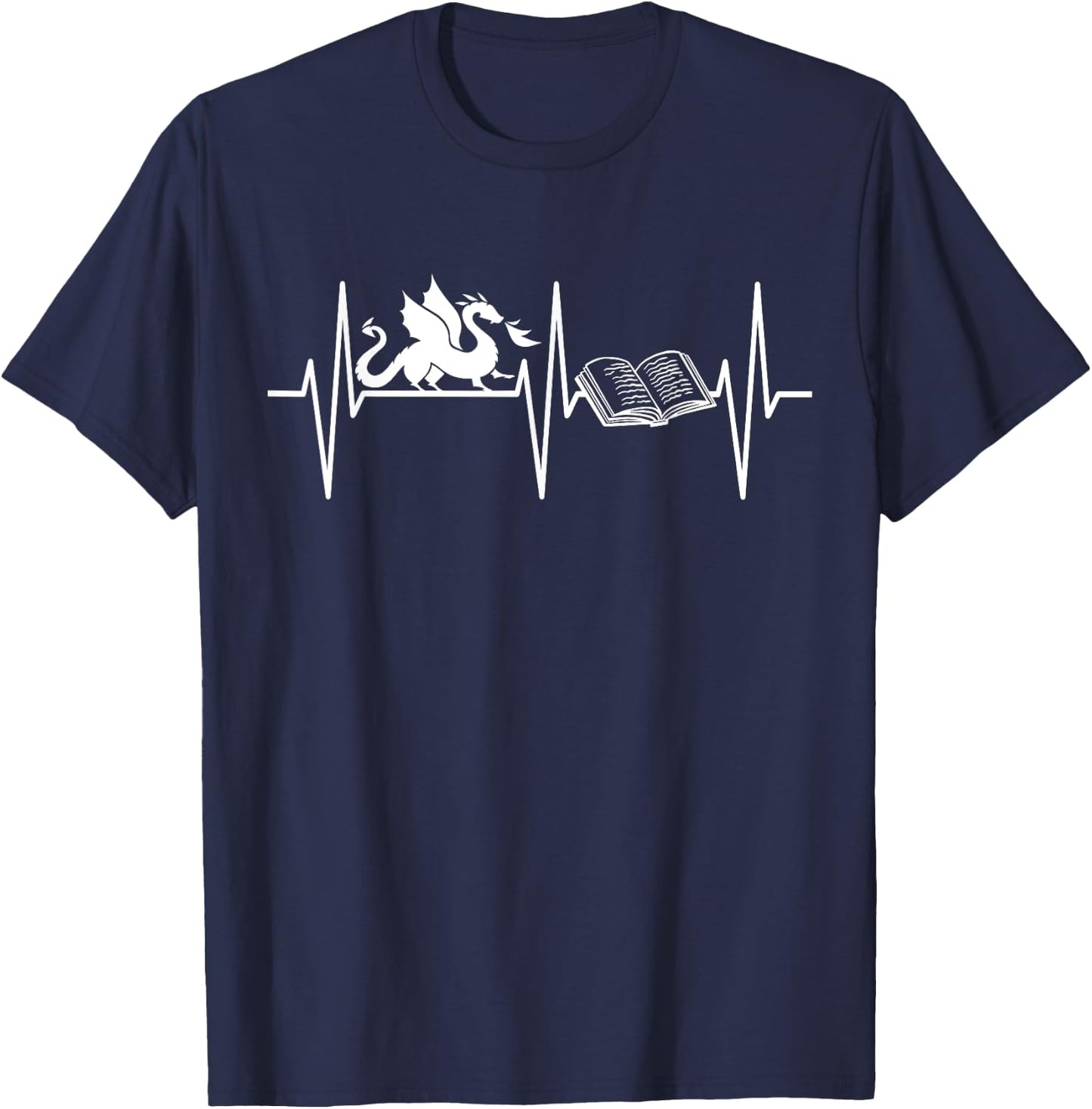Book Dragon Shirt Funny Book Lover Fantasy Dragon Lover T-Shirt - T-Shirt | Navy