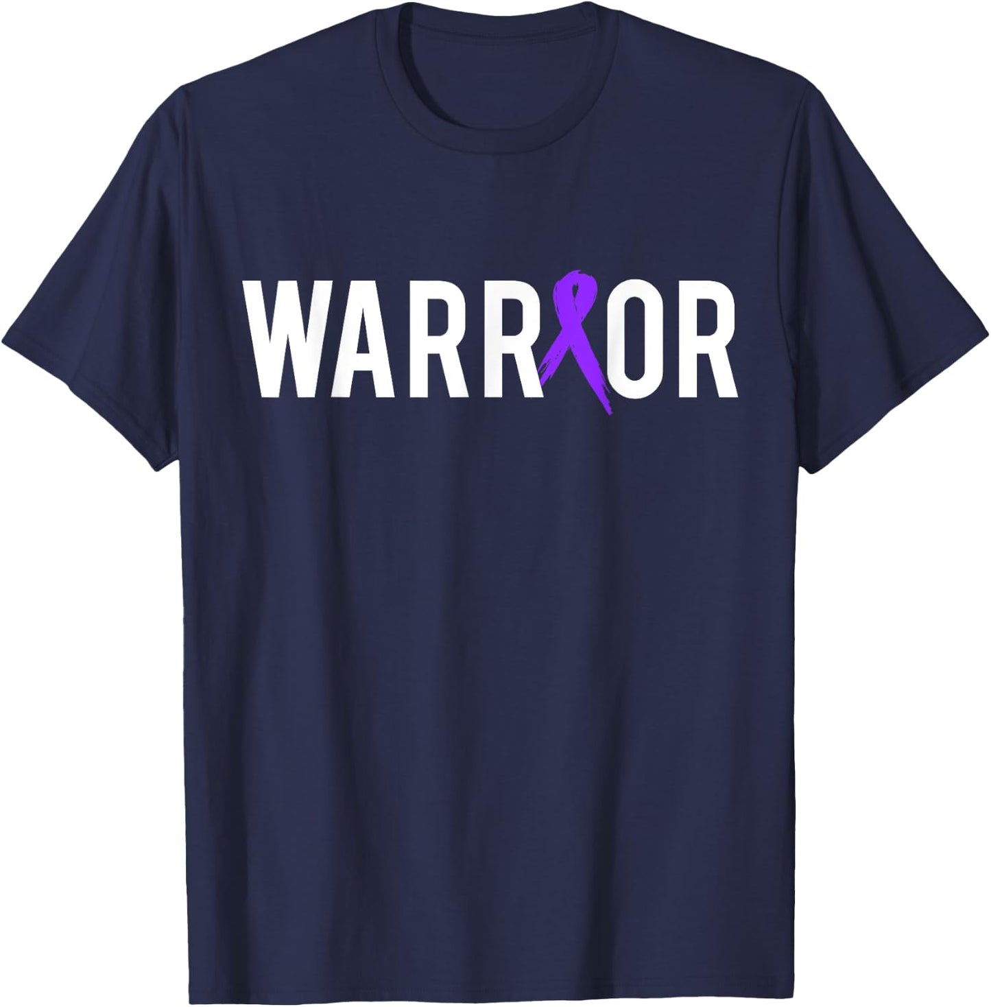 Pancreatic Cancer Warrior Design Gift Cancer Awareness T-Shirt - T-Shirt | Navy