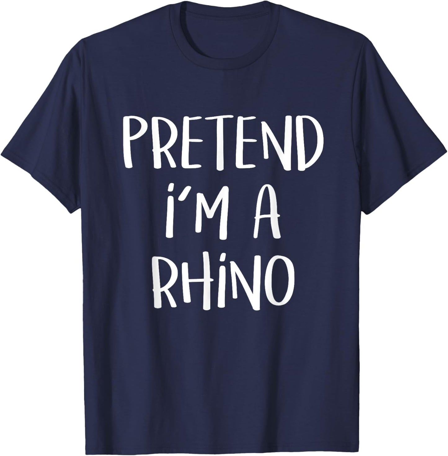 Pretend I'm A Rhino Costume Funny Safari Halloween Party T-Shirt - T-Shirt | Navy