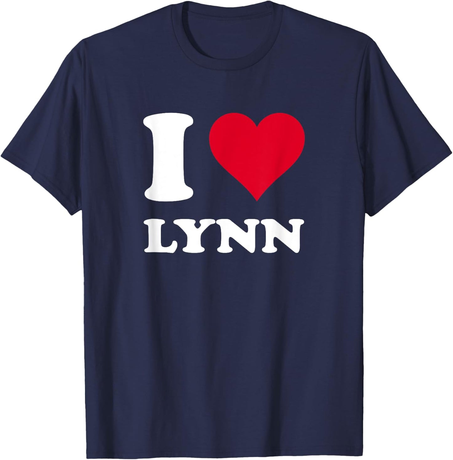 Red Heart I Love Lynn T-Shirt - T-Shirt | Navy