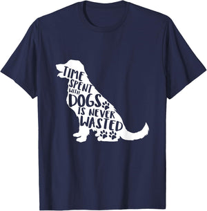 Time Spent With Dogs Is Never Wasted T-Shirt - T-Shirt | Navy