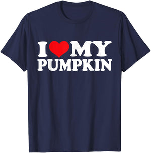 I Love My Pumpkin, I Heart Pumpkin T-Shirt - T-Shirt | Navy