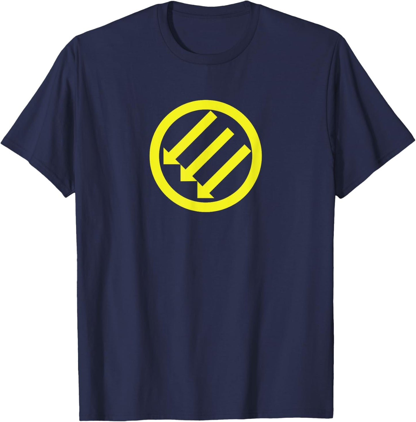 Yellow Three Arrows Iron Front T-Shirt - T-Shirt | Navy