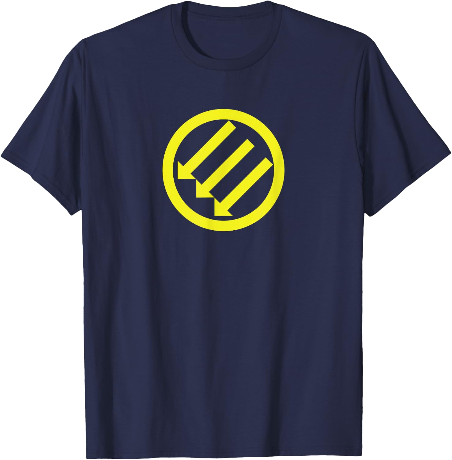 Yellow Three Arrows Iron Front T-Shirt - T-Shirt | Navy