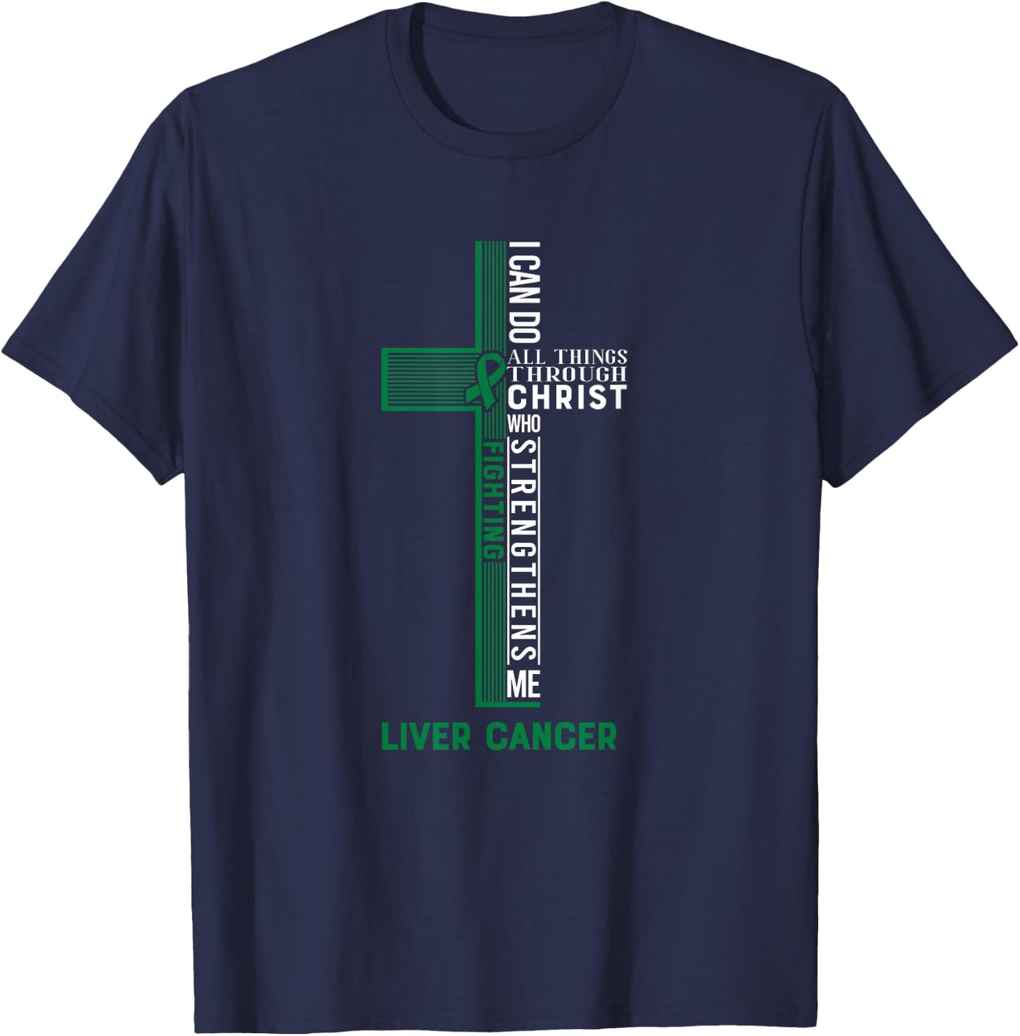 Liver Cancer Fight Cancer Ribbon T-Shirt - T-Shirt | Navy