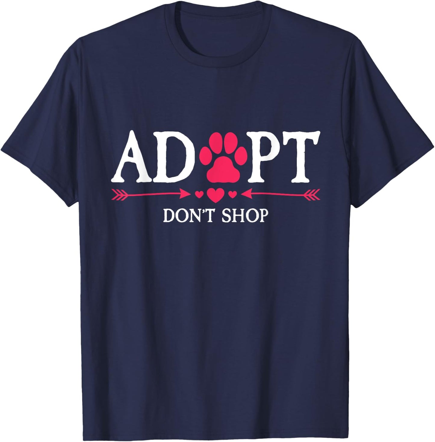 Rescued Is My Favorite Breed Adopt Don't Shop Dog Lovers T-Shirt - T-Shirt | Navy