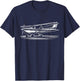Pilot C172 Flying Airplane Over Mountains T-Shirt - T-Shirt | Navy