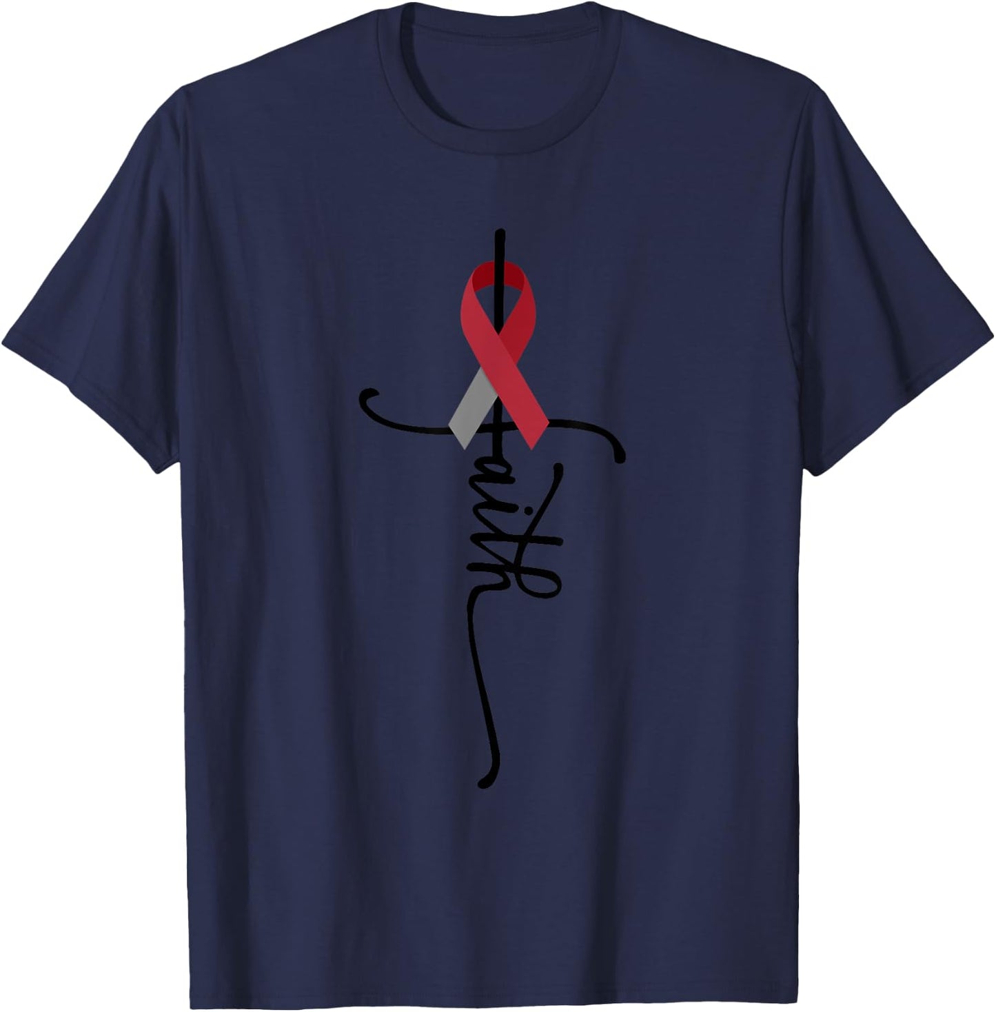Head And Neck Cancer Faith Head And Neck Cancer Awareness T-Shirt - T-Shirt | Navy