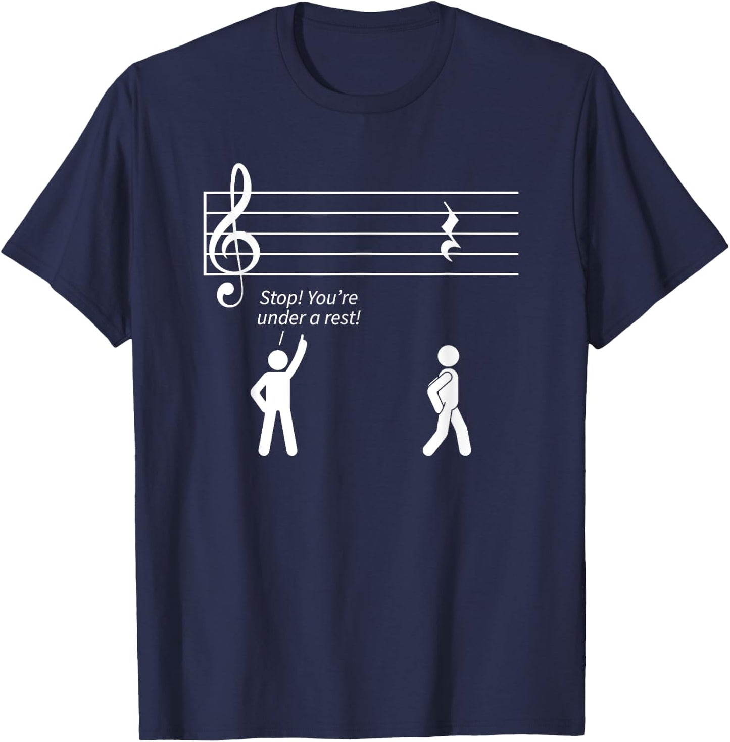 Music Shirts, Musician Gift, Stop Under A Rest Band T-Shirt - T-Shirt | Navy