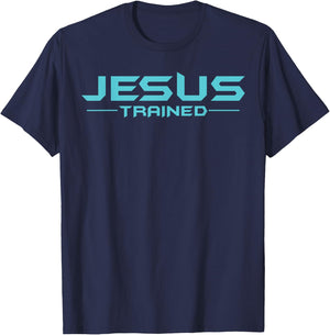 Jesus Trained Classic Wrestling Wrestler Wrestle, Christian2 T-Shirt - T-Shirt | Navy