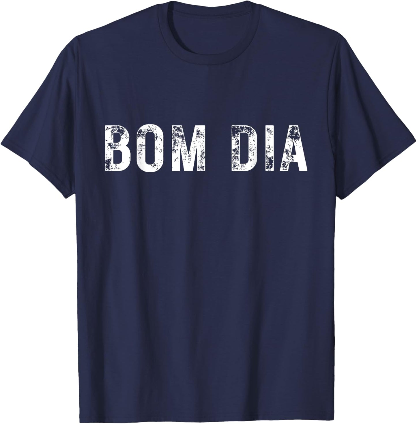 Bom Dia Vibes - Portuguese Good Morning Graphic T-Shirt - T-Shirt | Navy