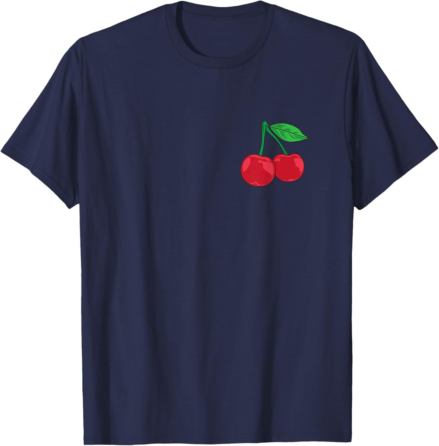 Cherry Pocket | Fruit Lover Sweet Bomb Farmer Red Cherries T-Shirt - T-Shirt | Navy