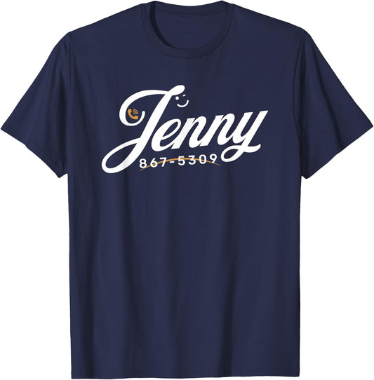 Jenny Phone Number 867-5309 Funny Rock Music Gifts T-Shirt - T-Shirt | Navy