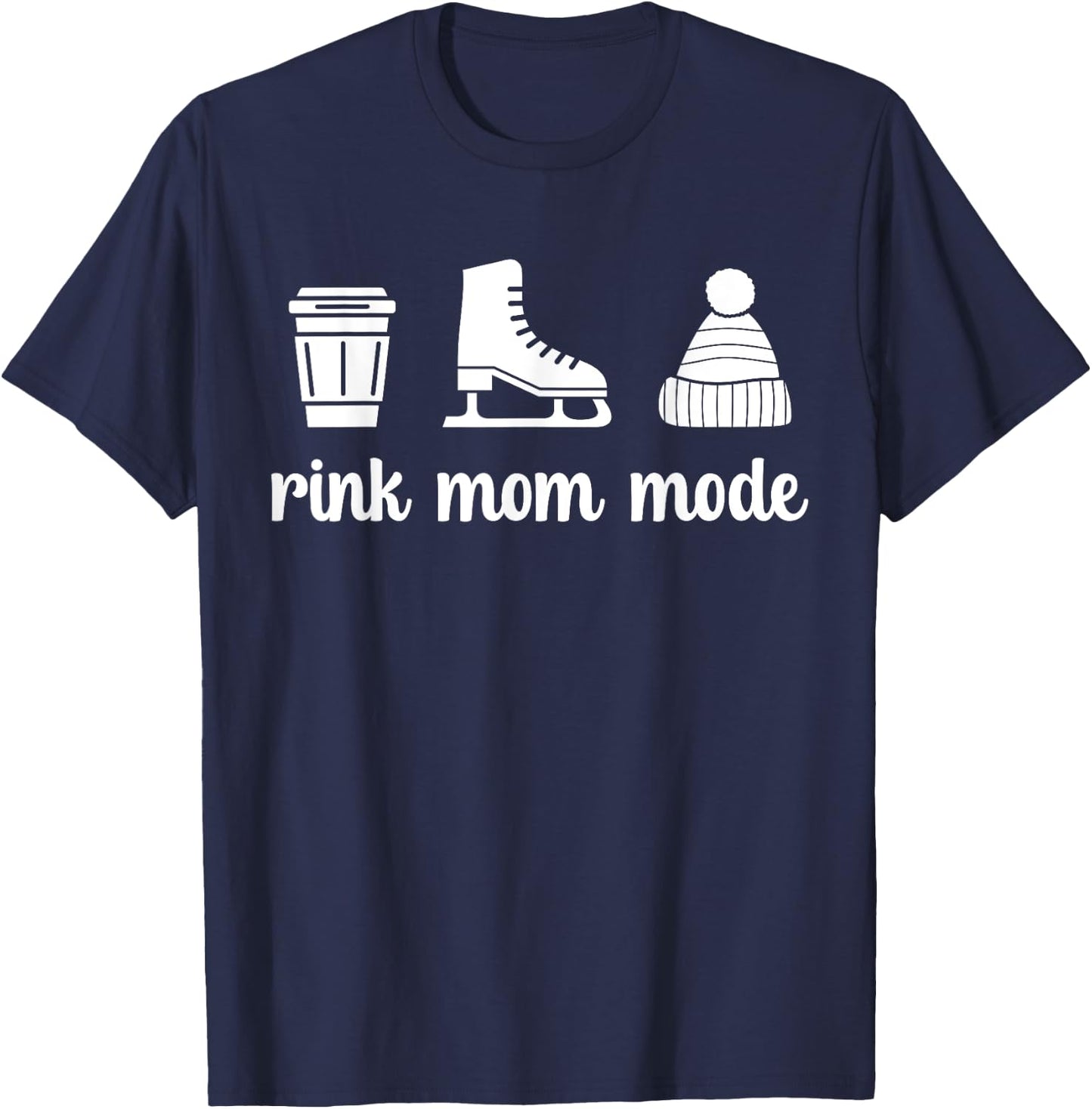 Rink Mom Mode Figure Skating Mom Of A Figure Skater Mama T-Shirt - T-Shirt | Navy