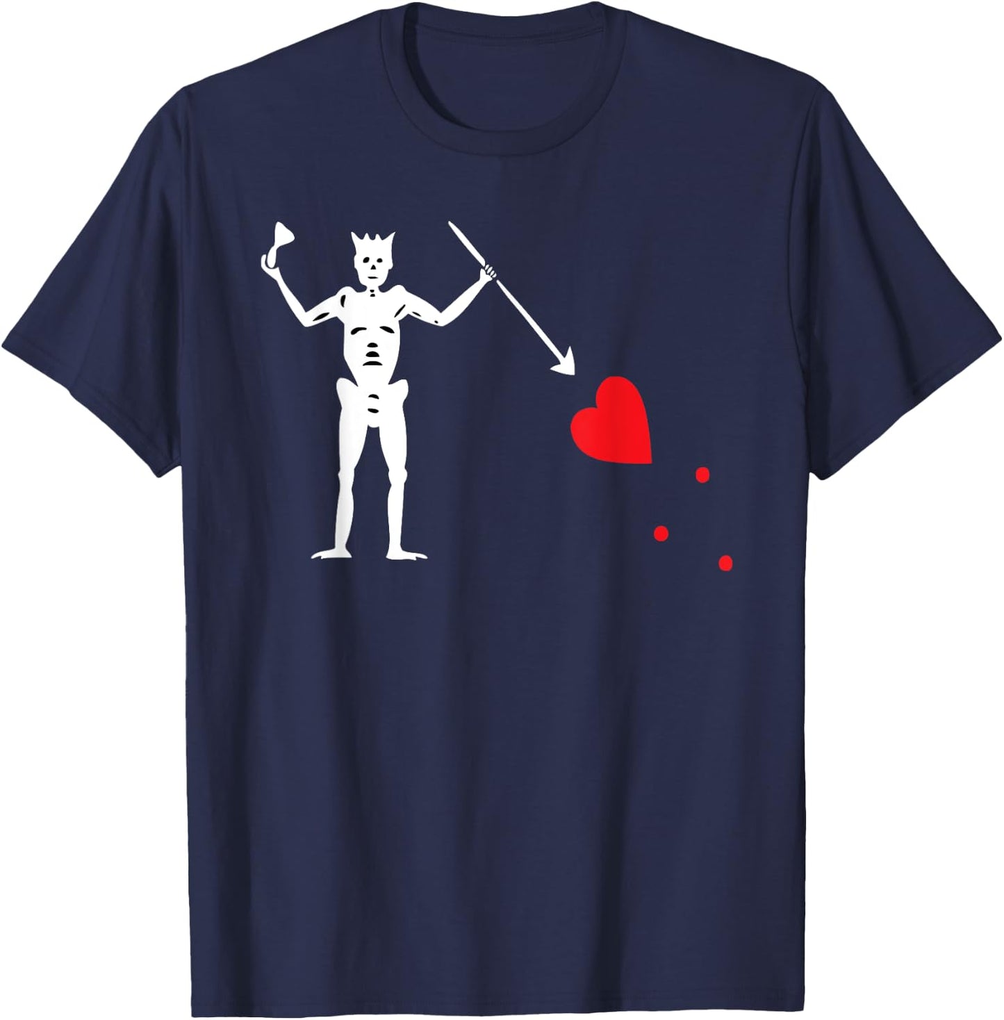 Teerific Teez: PIRATE FLAG (BLACK BEARD) T-Shirt - T-Shirt | Navy