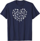 Yoga Love Heart Asana Silhouettes Cool Yogi Valentine's Day T-Shirt - T-Shirt | Navy