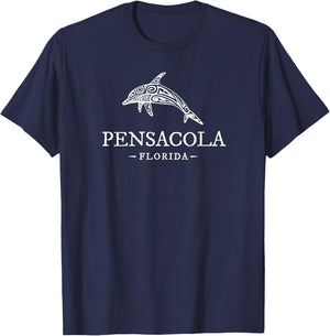 Pensacola Florida Dolphin Vacation Souvenir T-Shirt - T-Shirt | Navy