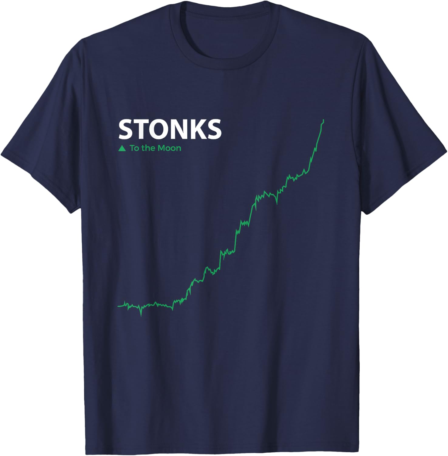 Stonks To The Moon Stock Day Trader Stonks Meme T-Shirt - T-Shirt | Navy