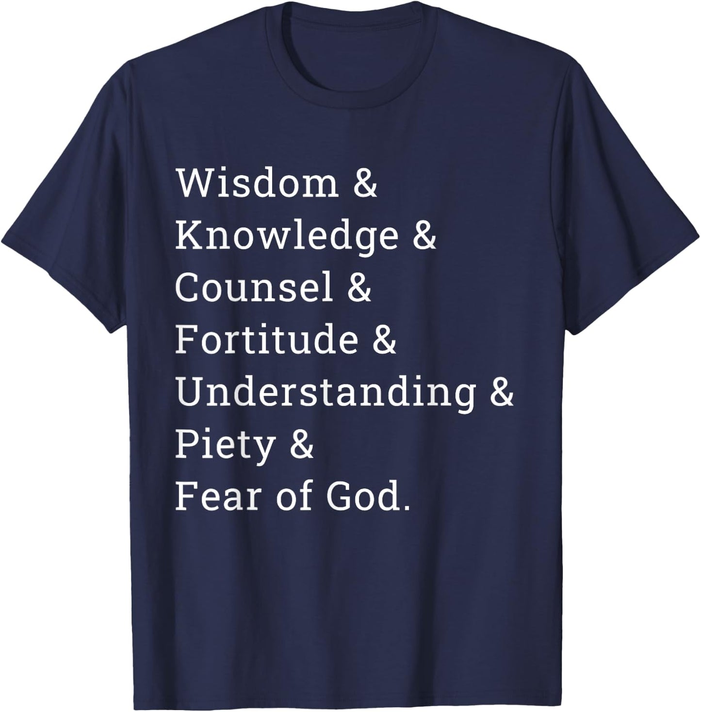 7 Gifts Of The Holy Spirit T-Shirt - T-Shirt | Navy