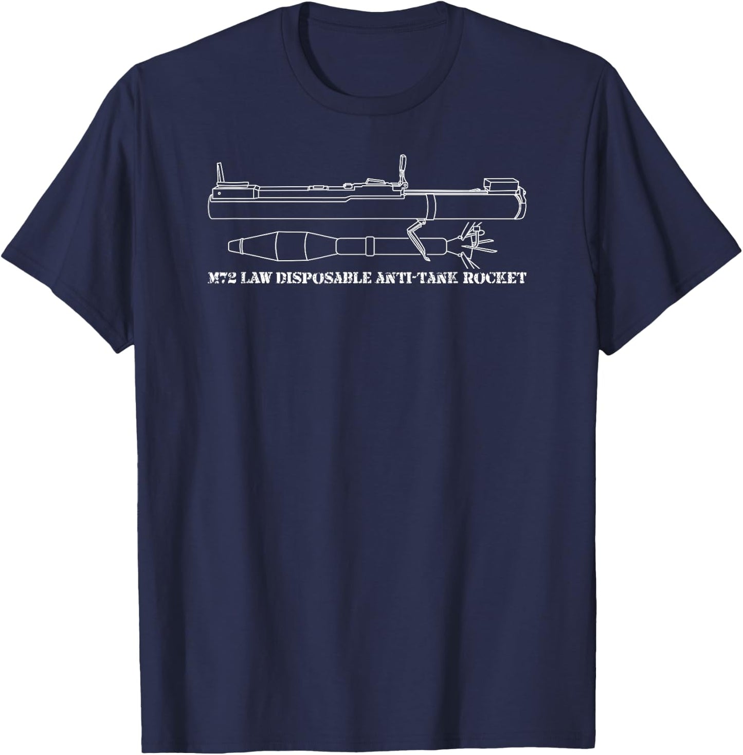 M72 LAW Light Anti-Tank Weapon Blueprint Gift T-Shirt - T-Shirt | Navy