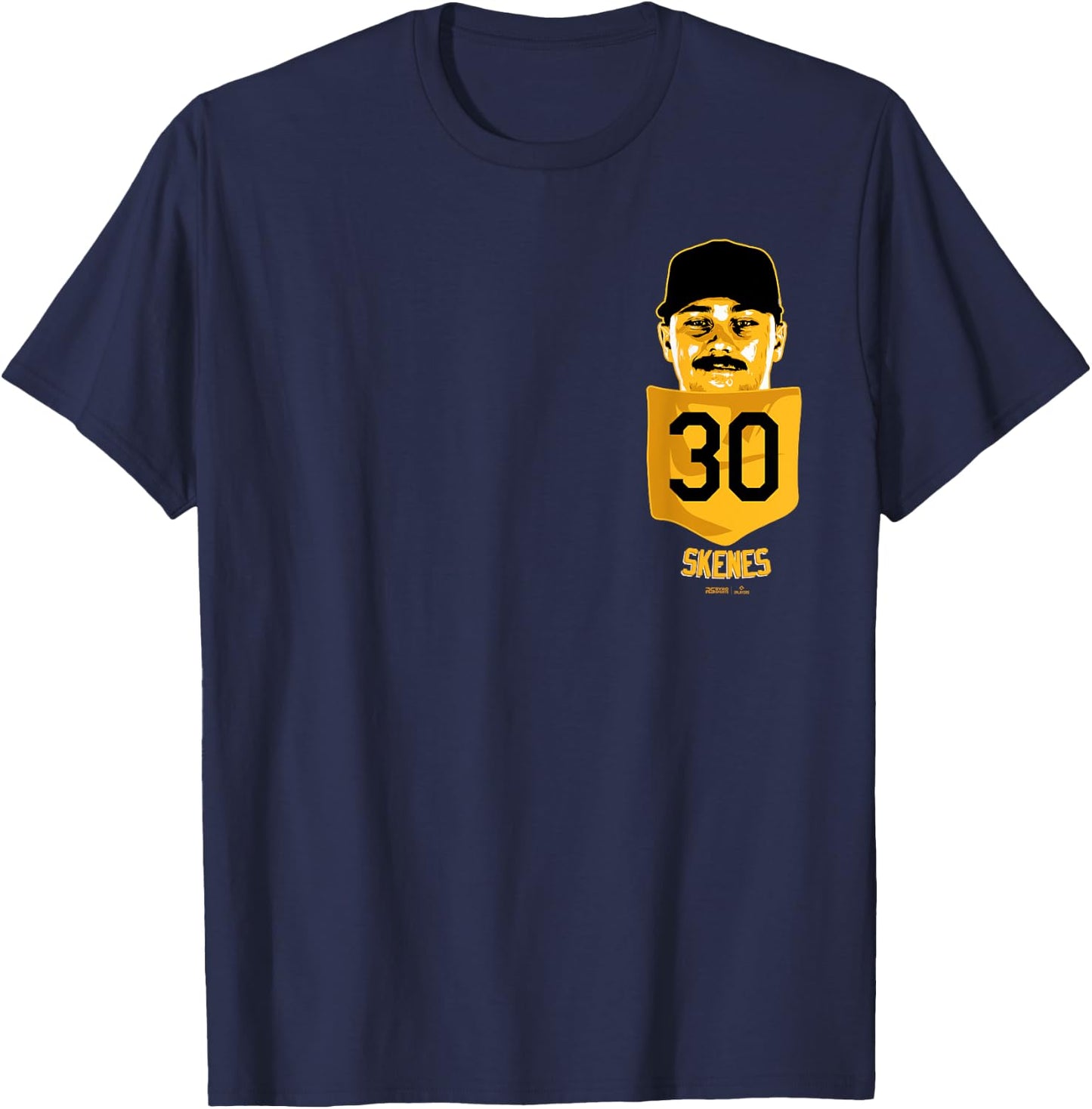 Paul Skenes Pittsburgh Baseball Pocket MLBPA T-Shirt - T-Shirt | Navy