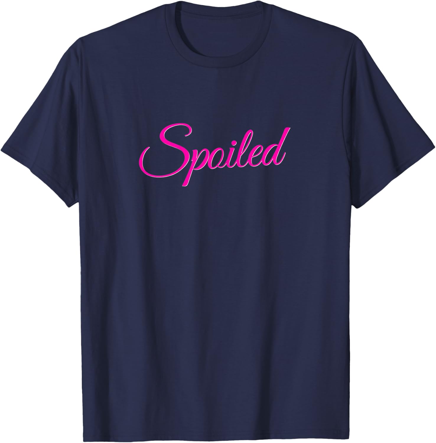 Spoiled - Pink Lettering T-Shirt - T-Shirt | Navy