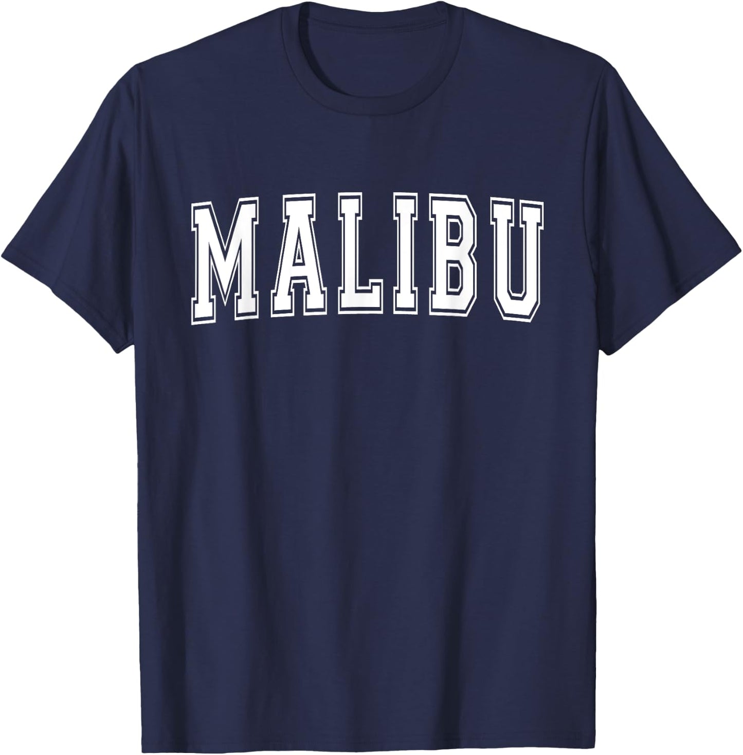 MALIBU CA CALIFORNIA USA Vintage Sports Varsity Style T-Shirt - T-Shirt | Navy