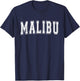 MALIBU CA CALIFORNIA USA Vintage Sports Varsity Style T-Shirt - T-Shirt | Navy