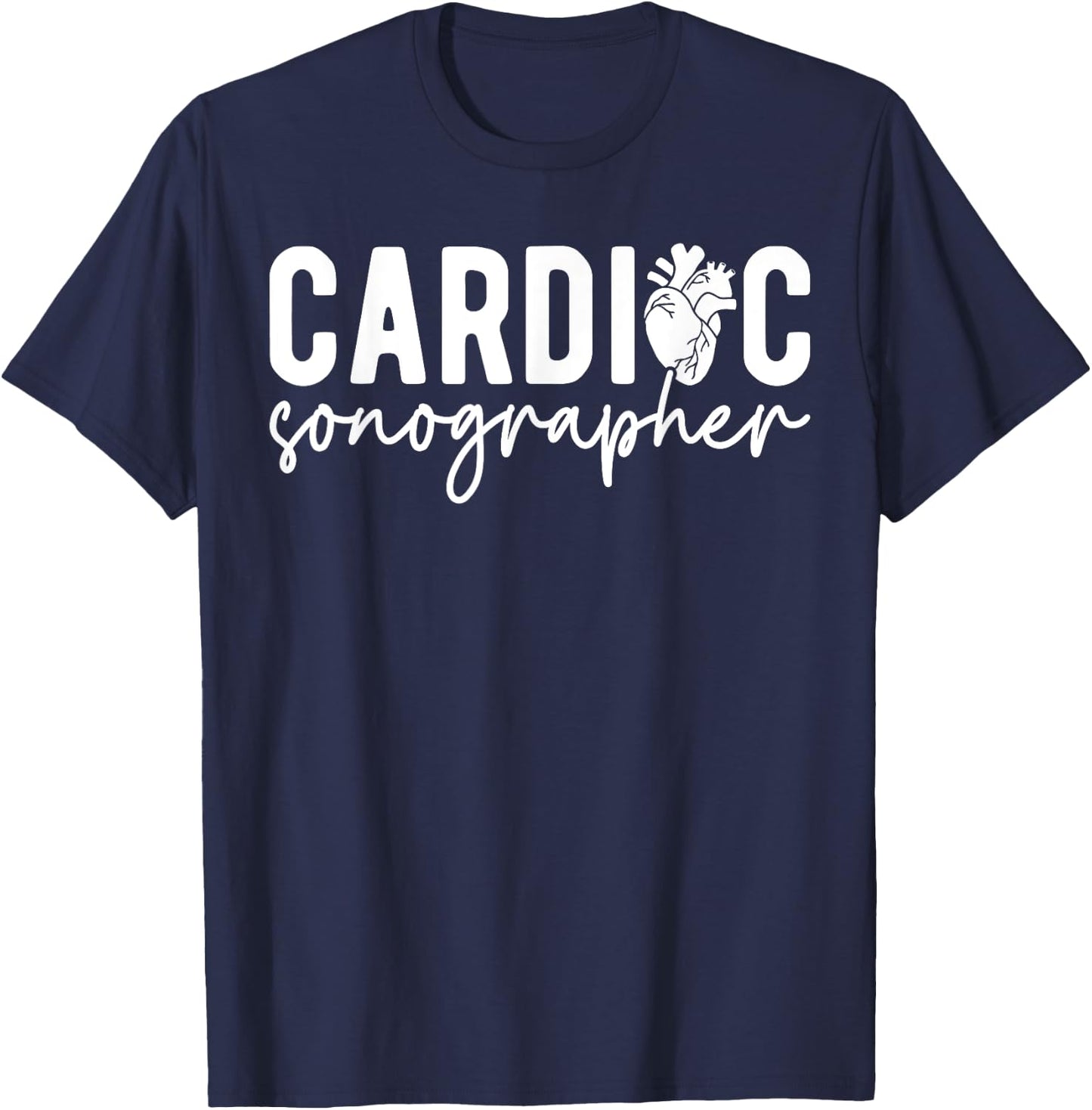 Cardiac Sonographer Cardiac Sonography Ultrasound Student T-Shirt - T-Shirt | Navy