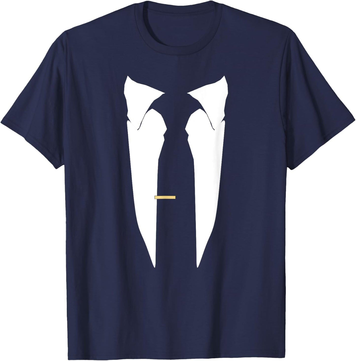 Suit Tie Wedding Tuxedo Prom Bachelor Ceremony T-Shirt - T-Shirt | Navy
