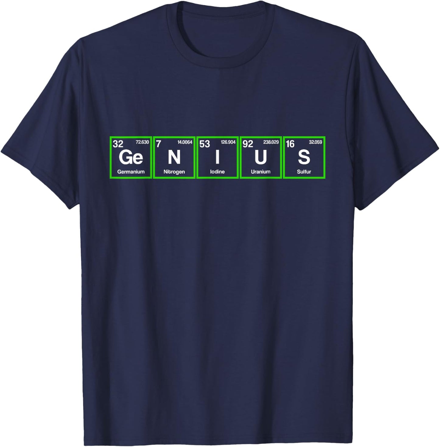 Genius Science Periodic Table Chemistry Teacher Nerd Women Girls Kids T-Shirt - T-Shirt | Navy