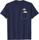 Federn der Vgel Funny Puffin for -Adults Black Cartoon Short Sleeve Classic Fit Pull On T-Shirt - T-Shirt | Navy